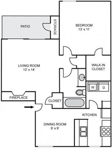 Augusta- One Bedroom / One Bath - 742 Sq.Ft.*