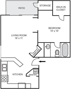Merion- One Bedroom / One Bath -534 Sq.Ft.*