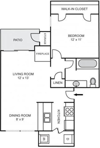 Oakmont- One Bedroom / One Bath - 650 Sq.Ft.*