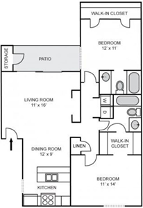 St. Andrew- Two Bedroom / Two Bath - 1,012 Sq.Ft.*